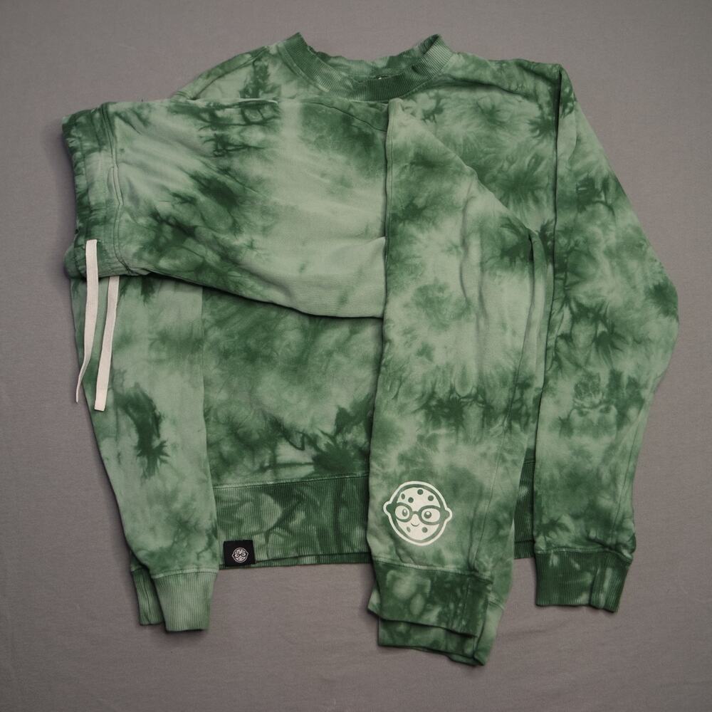 RO Green Tie Dye Sweatshirt & Pants Set 100% Cotton Comfy Womens Size Medium